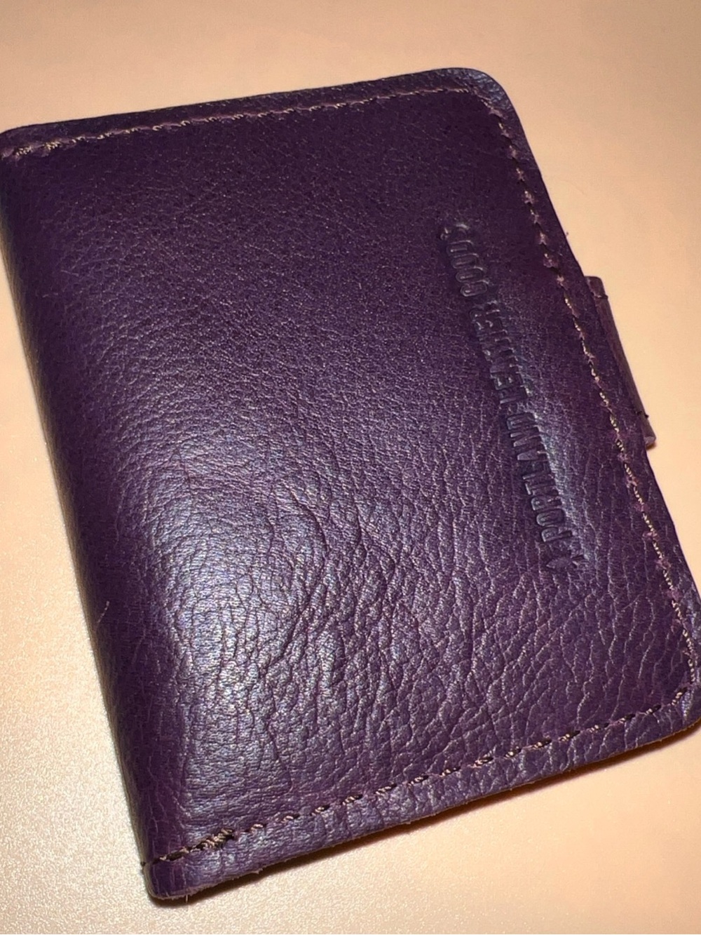 Portland Leather Mini Bifold CC Wallet in Dark Plum - Picture 2 of 3